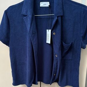 Onia Navy Short Sleeve Shirt